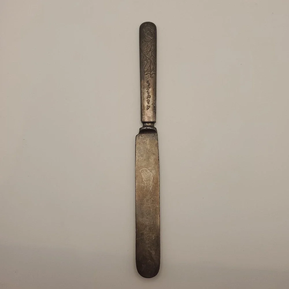 Antique Stratford Silver Plate Skippy Comic Character Butter Knife Spreader 30's